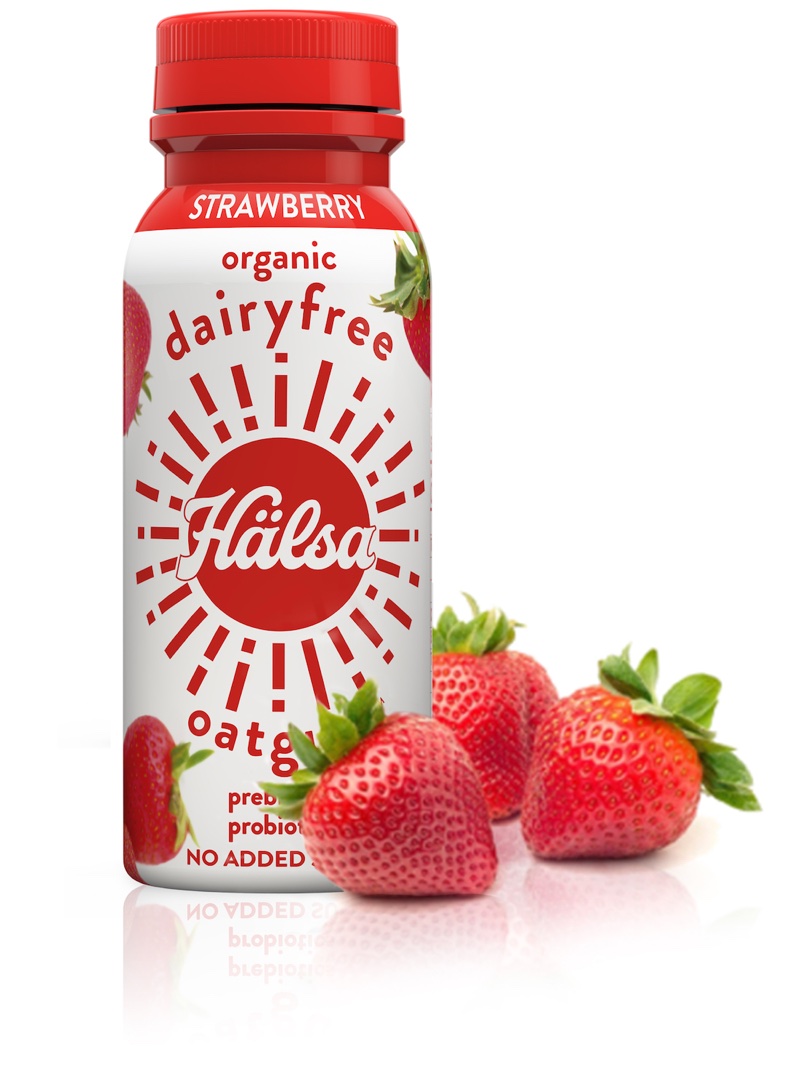 Hälsa Dairyfree Organic Oatgurt Strawberry, oat milk, oat yogurt, oatgurt, organic, halsa, 100% clean