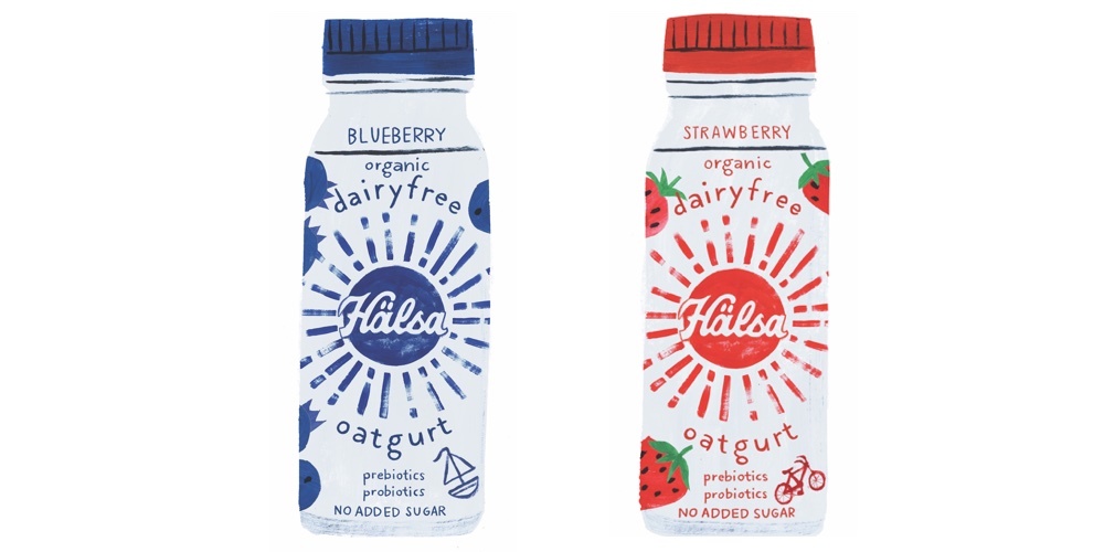 Hälsa Organic Blueberry & Strawberry Oatgurt, oat milk, oat yogurt, oatgurt, organic, halsa, 100% clean