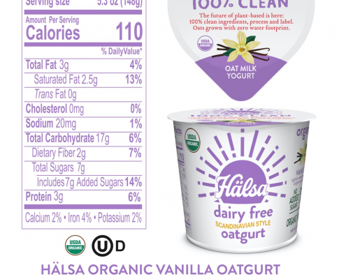 Hälsa Organic Vanilla Oatmilk Yogurt 5.3 oz_Nutrition Facts & Ingredients