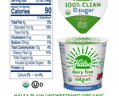 Hälsa Plain Unsweetened Zero Sugar Organic Oatmilk Yogurt 24 oz_Nutrition Facts and Ingredients